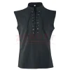 hommes guerriers de la renaissance médiévale chevalier costume robe chemise hauts t shirt sans manches à lacets conception chemise coupe ample gilet vêtements