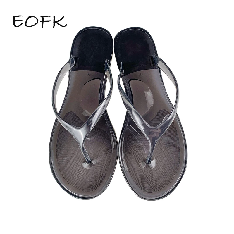 EOFK-Tongs de plage pour femmes, pantoufles d’extérieur anti-alde, sandales plates transparentes, nouvelle collection été EOFK-Tongs de plage pour femmes, pantoufles d’extérieur anti-alde, sandales plates transparentes, nouvelle collection été
