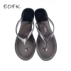 EOFK-Tongs de plage pour femmes, pantoufles d&rsquo;extérieur anti-alde, sandales plates transparentes, nouvelle collection été