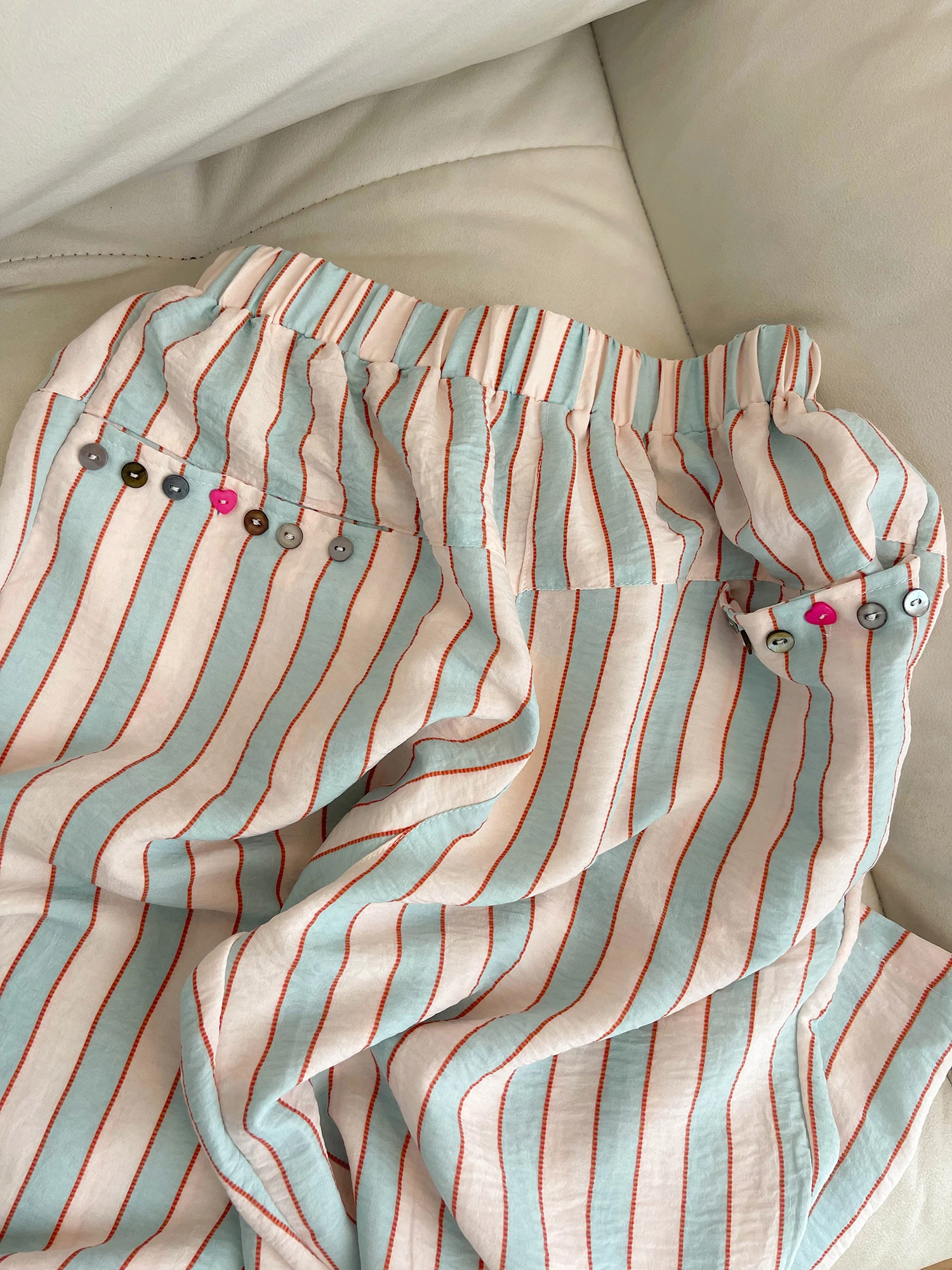 bas de sommeil à rayures pour femmes, vêtements de nuit décontractés pour la maison, vêtements de nuit respirants, pleine longueur, fjall match simple ulzzang mujer, été bas de sommeil à rayures pour femmes, vêtements de nuit décontractés pour la maison, vêtements de nuit respirants, pleine longueur, fjall match simple ulzzang mujer, été