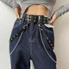 mode jk femmes ceinture de taille punk hip hop ceinture en cuir pu style coréen jupe détachable ceinture costume décoration