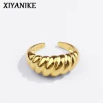 XIYANIKE – bague française à fil Oblique pour femmes, couleur argent, ouverture Simple, bijoux à la mode, raffinement, prévention des allergies, cadeau