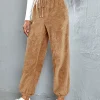 pantalon de survêtement chaud en fourrure pour femme, blanc, monochrome, document fjadt, taille haute, décontracté, épais, nouvelle mode, hiver, 2019