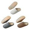 pantoufles de sieste confortables et décontractées en daim, pantoufles simples antidérapantes à bout fermé, chaussures de maison plates, pantoufles d'intérieur pour femmes