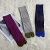 chaussettes deux parker en coton peigné doux pour femmes, mode rétro rayée, document assressenti, harajuku, sandales japonaises, chaussettes tabi, automne, hiver