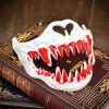 masque japonais demi visage pour halloween, masque de fête du diable maléfique, jouet démon samouraï, mascarade, accessoires de fête