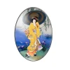 cabochon en verre avec photo ovale à dos pio, magnifique robe de geisha japonaise à la mode, 13x18mm/18x25mm/30x40mm