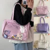 Kawaii lycée adolescentes JK sac grand sac en Nylon PVC Transparent Itabag Harajuku Style sac à bandoulière