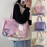 Kawaii lycée adolescentes JK sac grand sac en Nylon PVC Transparent Itabag Harajuku Style sac à bandoulière