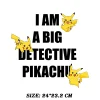 motif de titre créatif pikachu, applications de repassage imprimées pour vêtements, patchs en vinyle, autocollants à repasser pour vêtements, diy bricolage