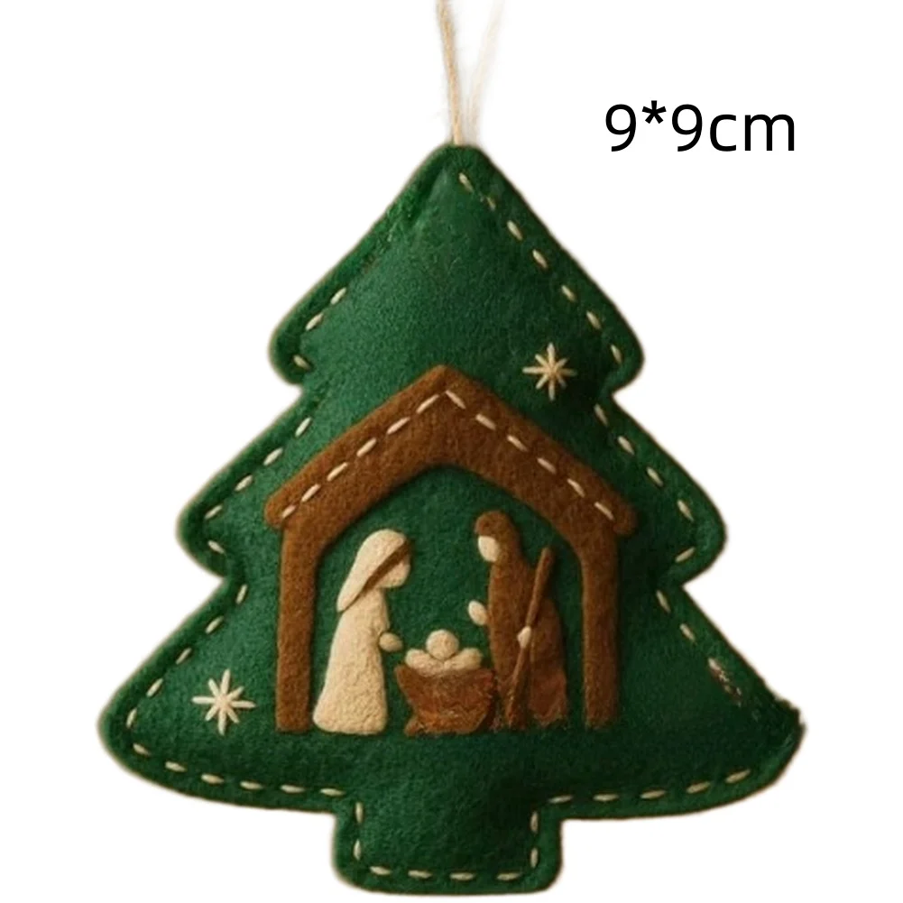 ornements en feutre faits à la main avec scène de nativité dans un style d'art moderne pour la décoration d'arbre de noël et une atmosphère festive de la maison ornements en feutre faits à la main avec scène de nativité dans un style d'art moderne pour la décoration d'arbre de noël et une atmosphère festive de la maison