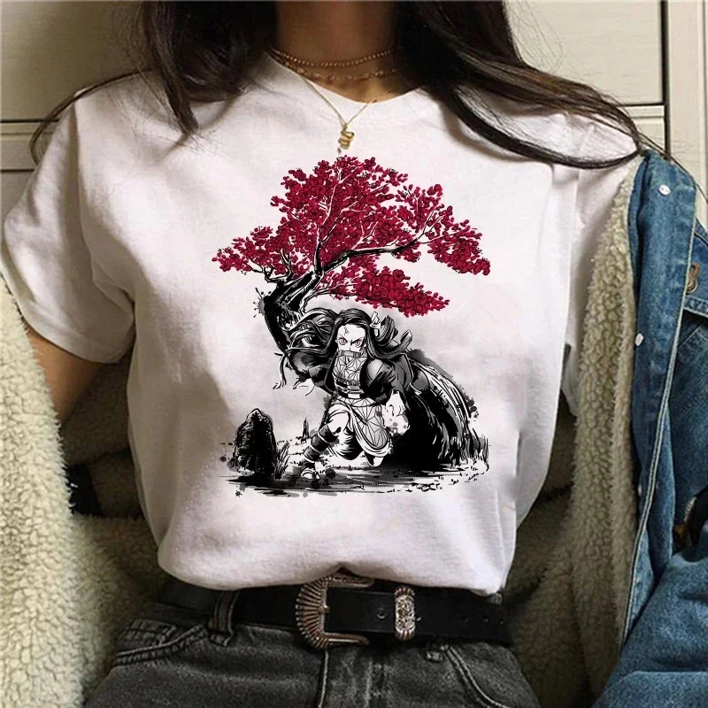 Démon Slayer T-shirt femmes Kimetsu No Yaiba Nezuko T-shirt femme Tanjirou Kamado graphique T-shirt japonais Anime Manga T-shirt Démon Slayer T-shirt femmes Kimetsu No Yaiba Nezuko T-shirt femme Tanjirou Kamado graphique T-shirt japonais Anime Manga T-shirt