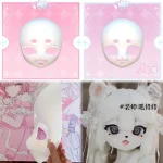 Kigurumi Base masque Fursuit bête costume crâne Anime fourrure bricolage lumière Version