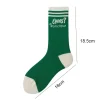 chaussettes vertes en coton à la mode, style japonais ins, tube moyen, harajuku, chaussettes de sport d'automne et d'hiver pour femmes et hommes
