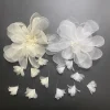 organza dentelle bricolage moustaches fleur à la main fleur mode enfants robe de mariée vêtements accessoires fleurs décoratives