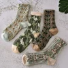 Chaussettes Lolita rétro à fleurs chaudes, en coton imprimé pour filles, chaussettes Jacquard, bonneterie de Style collégial, chaussettes de Style coréen, bonneterie à Tube central Chaussettes Lolita rétro à fleurs chaudes, en coton imprimé pour filles, chaussettes Jacquard, bonneterie de Style collégial, chaussettes de Style coréen, bonneterie à Tube central