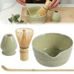 Ensemble de fouets Matcha élégants, service à thé Matcha réutilisable, fabrication avec bol Matcha en céramique, support de fouet Matcha pour les amateurs de thé, 4 pièces Ensemble de fouets Matcha élégants, service à thé Matcha réutilisable, fabrication avec bol Matcha en céramique, support de fouet Matcha pour les amateurs de thé, 4 pièces