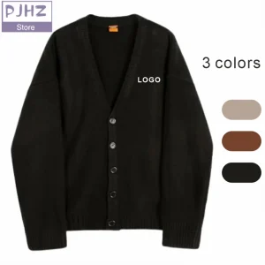 Cardigan Épais et Confortable avec Logo Personnalisé, Tricot avec lèvent, Solide, à la Mode, pour l&rsquo;Hiver