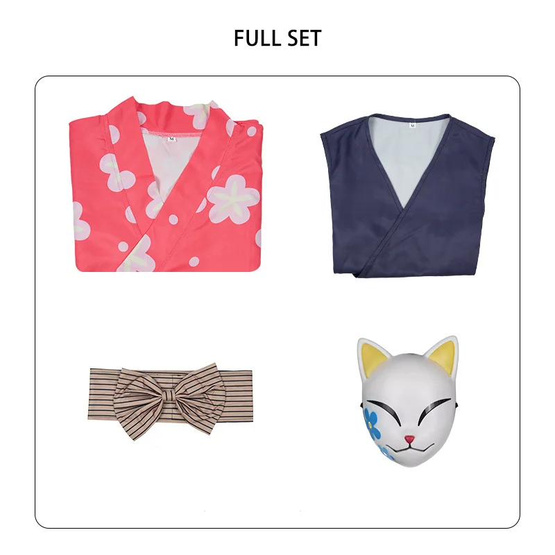 costume de cosplay anime demon slayer pour enfant, ensemble complet, kimono, masque d'halloween, uniforme de fête pour enfants, taille feestpak costume de cosplay anime demon slayer pour enfant, ensemble complet, kimono, masque d'halloween, uniforme de fête pour enfants, taille feestpak