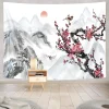 tapisserie alberoise asiatique sans fleurs, tapisserie japonaise, tapisseries de paysage naturel pour chambre à coucher, salon, décoration de maison