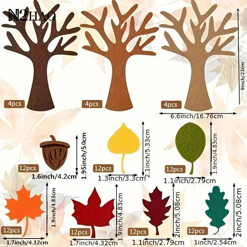 1 ensemble d'arbre en feutre fait à la main, kit d'artisanat pour décoration de maison d'automne, cadeaux de fête de thanksgiving, fourniture de décoration murale suspendue de noël 1 ensemble d'arbre en feutre fait à la main, kit d'artisanat pour décoration de maison d'automne, cadeaux de fête de thanksgiving, fourniture de décoration murale suspendue de noël