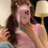 Épingles à cheveux colorées, 2 pièces, pince à bec de canard givré, frange à la mode, épingles à cheveux, barrettes, accessoires pour couvre chef