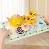 ensemble de jouets de thé de l'après midi en bois, jouet de jeu de rôle pour enfants, idéal pour le jeu de rôle de fête de thé et le développement des compétences sociales