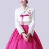 ensemble hanbok de cour pour femmes, nouveau style coréen, fleur brodée, robe de mariée coréenne, robe de danse de spectacle