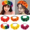 plage tournesol élastique bandeau de cheveux bohême mode bandeau de cheveux à la main fausse fleur femmes couronne arc en ciel couleur romantique bandeau