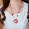 collier de perles de fruits coréens, bijoux colorés, fleur en cristal, bohème, ras du cou chic, fait à la main, clavicule pour dame
