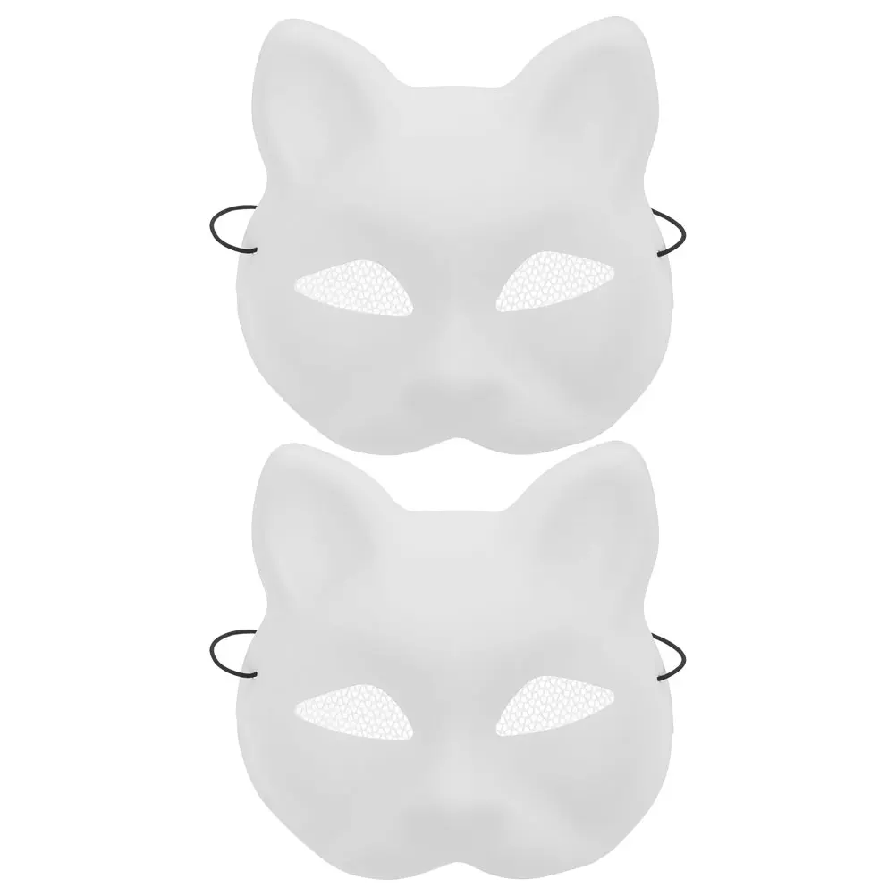 Masque de visage de chat en fil de maille, blanc, embryon de renard, blanc, bricolage, Halloween, demi-masques d’animaux, fête de cosplay Tim ade, 2 pièces Masque de visage de chat en fil de maille, blanc, embryon de renard, blanc, bricolage, Halloween, demi-masques d’animaux, fête de cosplay Tim ade, 2 pièces