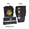 costume de cosplay du karaté pour enfants, kof cobra kai, uniforme kimono noir et blanc pour adultes, bandeau anime, costume de fête d'halloween, survêtement