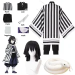 2025 Anime démon Moordenaar Kimetsu No Yaiba Iguro Obanai Haori Kimono Cosplay Kostuum Pruik Witte Slangenaccessoires Halloween
