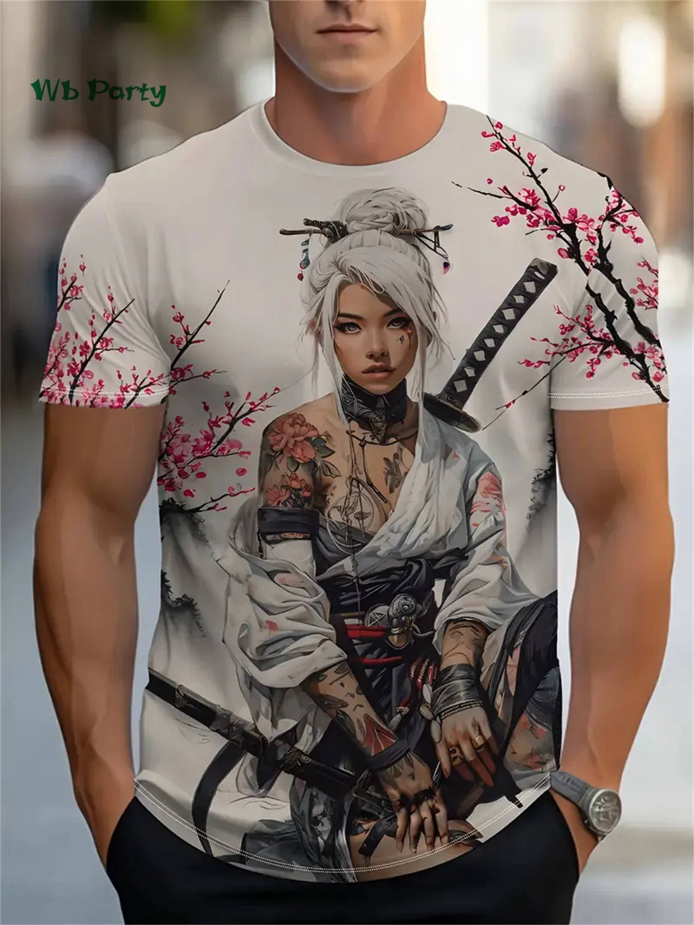 sakura samouraï motif hommes t shirt japonais anime à manches courtes t shirt harajuku hauts été hommes surdimensionné vêtements de sport sakura samouraï motif hommes t shirt japonais anime à manches courtes t shirt harajuku hauts été hommes surdimensionné vêtements de sport