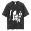 anime japonais nana osaki imprimé vintage lavé t shirt harajuku streetwear graphique t shirt été à manches courtes coton t shirt