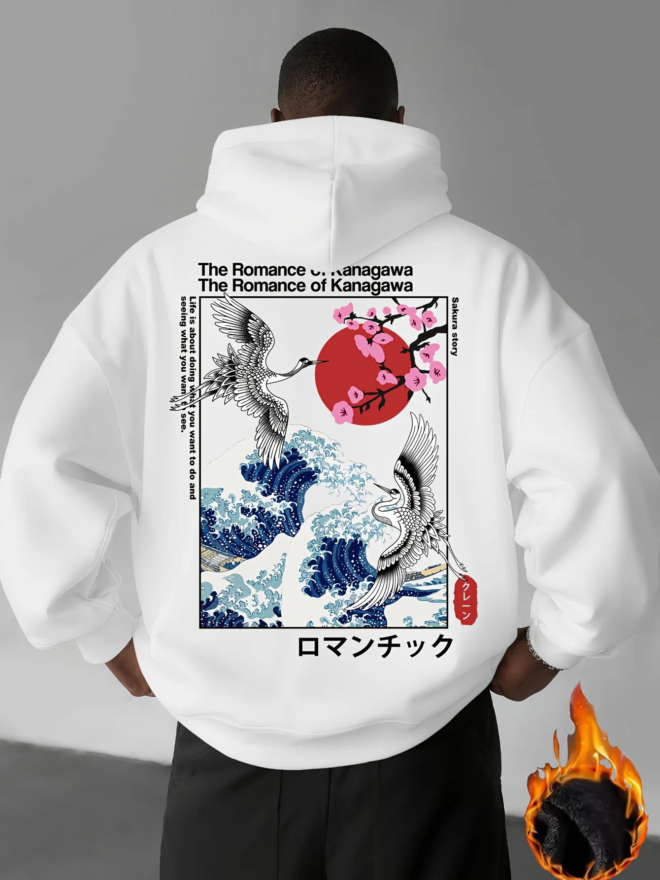 Japon Ukiyoe Sakura & Big Wave Kanagawa imprimer hommes femmes sweat à capuche automne hiver quotidien Fitness décontracté ample chaud vêtements de sport Japon Ukiyoe Sakura & Big Wave Kanagawa imprimer hommes femmes sweat à capuche automne hiver quotidien Fitness décontracté ample chaud vêtements de sport