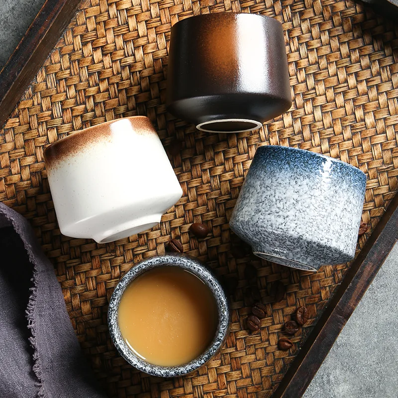 tasse à café en céramique de style japonais, verres à vin, tasses à eau, cadeau, vente en gros, tasses à thé simples en porcelaine de 200ml tasse à café en céramique de style japonais, verres à vin, tasses à eau, cadeau, vente en gros, tasses à thé simples en porcelaine de 200ml