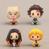 4 pièces/ensemble demon slayer kamado tanjirou nezuko figure jouets q version kimetsu no yaiba agatsuma zenitsu figurine d'action modèle poupées