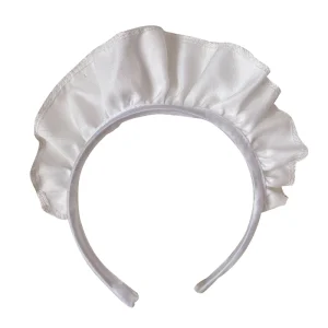 Coiffure à volants pour femmes, bandeau demoiselle d&rsquo;honneur blanc, couvre-chef gothique Anime Cosplay