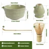 ensemble de fouets matcha élégants, service à thé matcha réutilisable, fabrication avec bol matcha en céramique, support de fouet matcha pour les amateurs de thé, 4 pièces