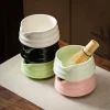 bol matcha japonais traditionnel et porte fouet, bol à thé avec bec verseur pour table de bureau, cérémonie du thé, cadeau de fête, 1/2 pièces