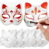1/5/10 pièces peinture à la main chat masque Animal renard Therian Cosplay masques masques faits à la main artisanat Kit habiller horreur fête drôle