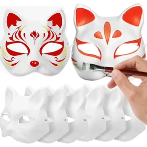 1/5/10 pièces peinture à la main chat masque Animal renard Therian Cosplay masques masques faits à la main artisanat Kit habiller horreur fête drôle