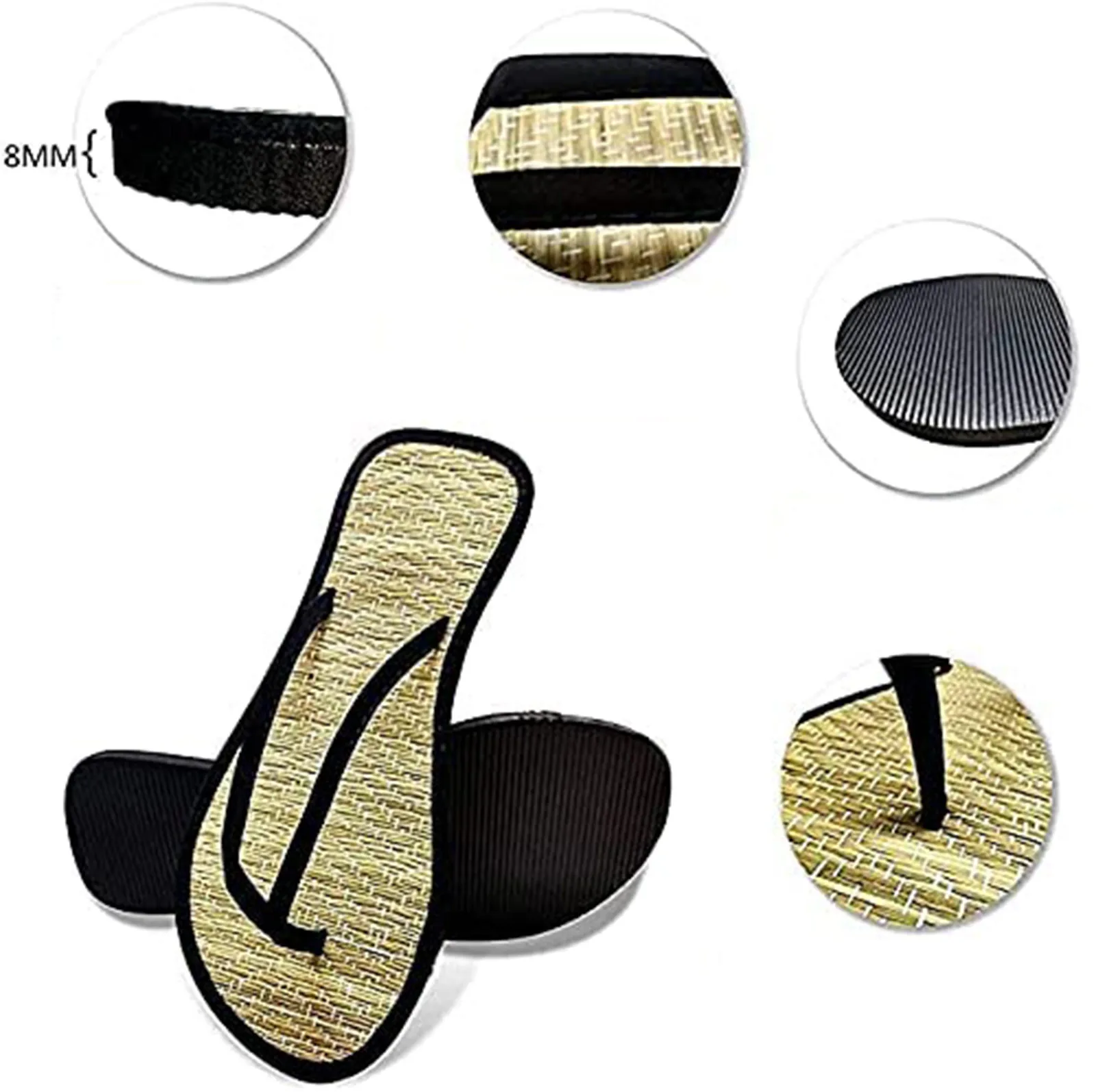 tongs plates pour femmes, sandales confortables, en rotin et bambou, tendance 2022 tongs plates pour femmes, sandales confortables, en rotin et bambou, tendance 2022