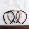 lavage du visage bandeau cheveux cerceau gilrl bandeau femme cheveux accessoires pu cuir bandeau style coréen chapeaux mince bandeau de cheveux