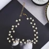 collier de perles tendance, bijoux de mode coréenne pour femmes, chaîne de cou, ras du cou, accessoires, cadeau, collier court, chaîne féminine