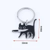 porte clés chat de dessin animé mignon, pendentif couteau chaton noir pour clés, sac, bijoux, vente en gros, cadeau porte clés animal