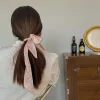 version coréenne du filet rouge ins petit ruban long frais foulard en soie bandeau tempérament soie visage nœud floral attaché corde de cheveux