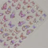 Autocollants pour ongles papillon japonais 5D, 1 pièce, Kawaii, coquille à paillettes de luxe, aurore, décorations pour Nail Art, décalcomanies, feuille coulissante pour manucure à faire soi-même