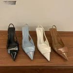 Sandales à talons hauts chaussures d&rsquo;été pour femmes bout pointu femmes sandales dames danse fête pompes 2025 mode peu profonde Singbacks chaussures